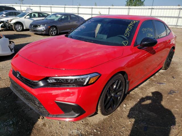 2HGFE2F5XNH590397 - 2022 HONDA CIVIC SPOR RED photo 2