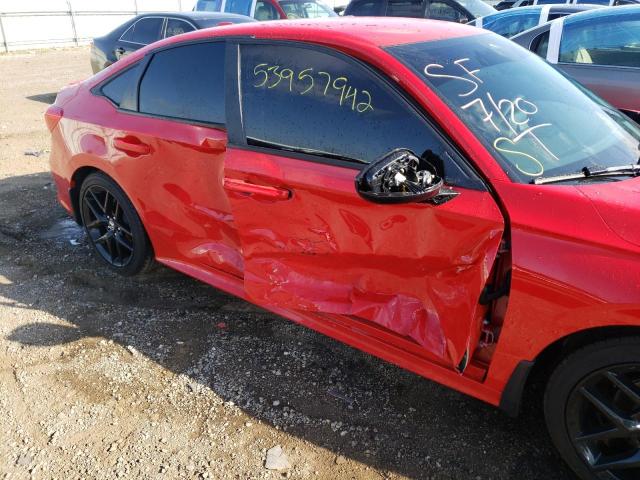 2HGFE2F5XNH590397 - 2022 HONDA CIVIC SPOR RED photo 9
