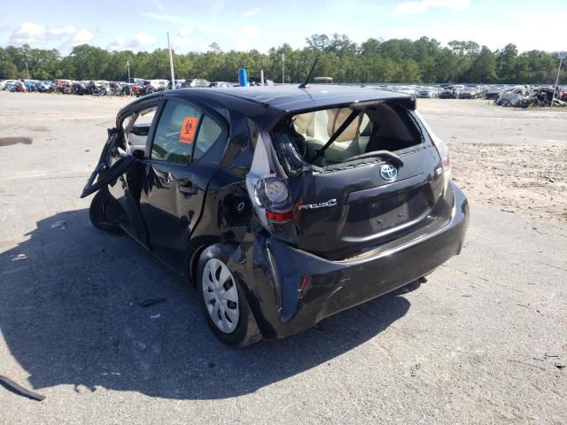 JTDKDTB37D1531072 - 2013 TOYOTA PRIUS C BLACK photo 3