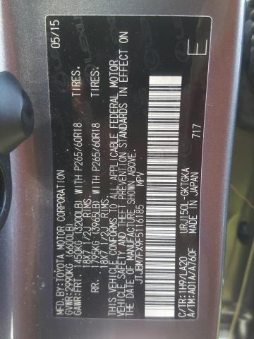 JTJBM7FX9F5116185 - 2015 LEXUS GX 460 GRAY photo 10