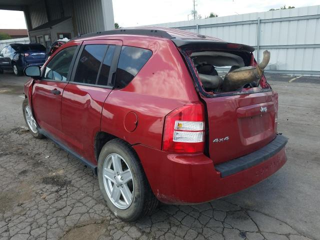 1J8FF47W07D205324 - 2007 JEEP COMPASS RED photo 3