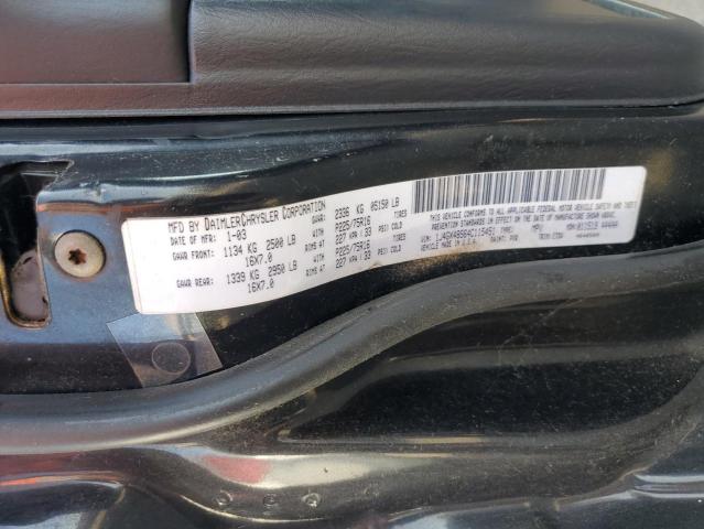 1J4GX48S64C115451 - 2004 JEEP GRAND CHER 黑色 照片 10