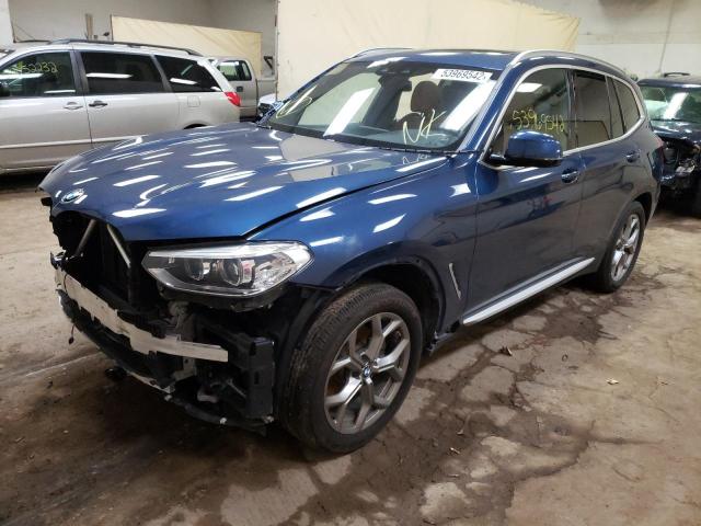 5UXTY5C09L9C53835 - 2020 BMW X3 XDRIVE3 BLUE photo 2