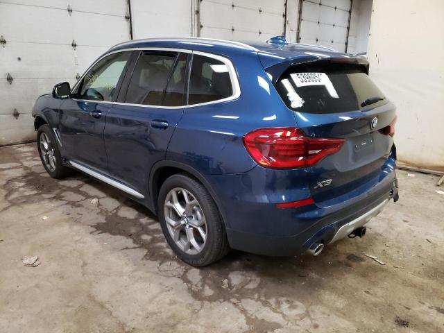 5UXTY5C09L9C53835 - 2020 BMW X3 XDRIVE3 BLUE photo 3