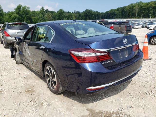 1HGCR2F95GA039886 - 2016 HONDA ACCORD EXL BLUE photo 3