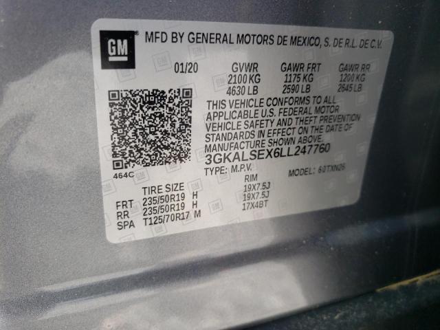 3GKALSEX6LL247760 - 2020 GMC TERRAIN GRAY photo 10