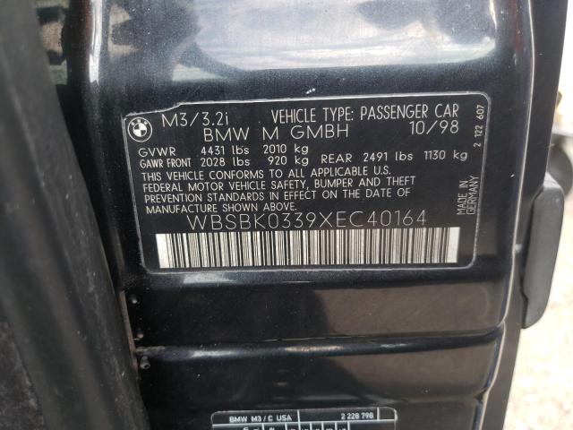WBSBK0339XEC40164 - 1999 BMW M3 AUTOMAT 黑色 照片 10