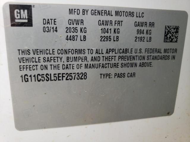 1G11C5SL5EF257328 - 2014 CHEVROLET MALIBU 1LT 白色 照片 10