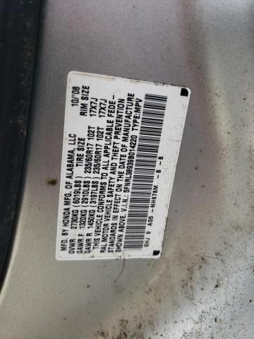 5FNRL38939B014220 - 2009 HONDA ODYSSEY TO SILVER photo 10