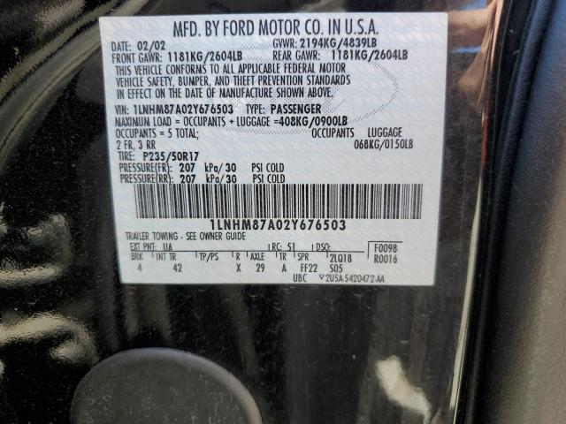 1LNHM87A02Y676503 - 2002 LINCOLN LS 黑色 照片 10