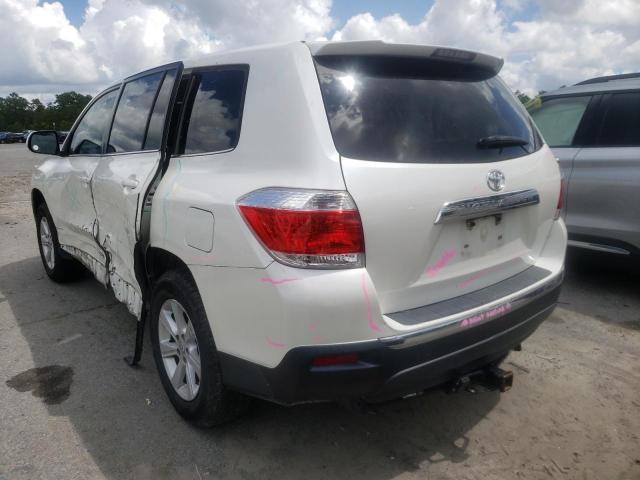 5TDZK3EH6DS136542 - 2013 TOYOTA HIGHLANDER WHITE photo 3