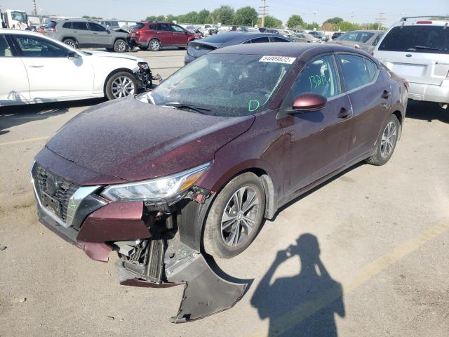 3N1AB8CV0LY274428 - 2020 NISSAN SENTRA SV BURGUNDY photo 2