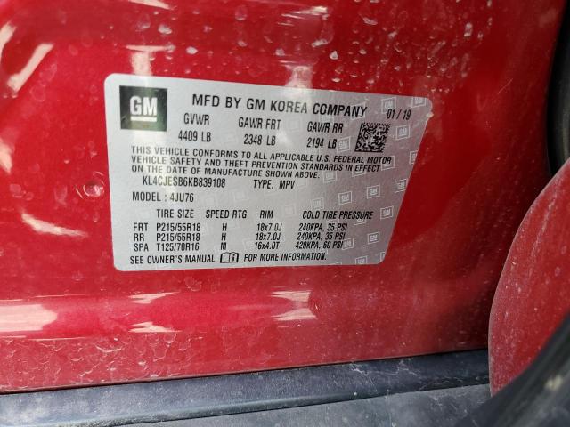 KL4CJESB6KB839108 - 2019 BUICK ENCORE PREFERRED  фото 10