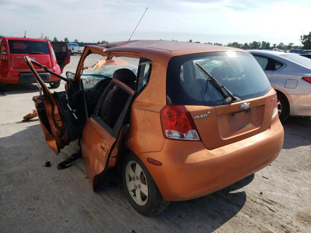 KL1TD66637B770120 - 2007 CHEVROLET AVEO BASE ORANGE photo 3