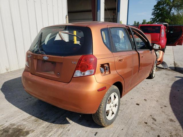 KL1TD66637B770120 - 2007 CHEVROLET AVEO BASE ORANGE photo 4
