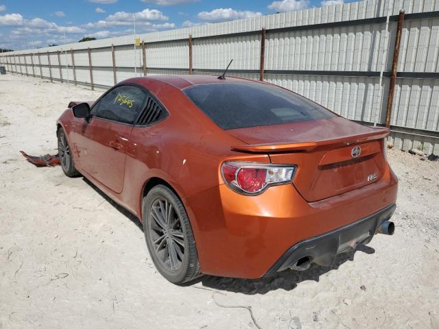 JF1ZNAA12D2725704 - 2013 TOYOTA SCION FR-S ORANGE photo 3