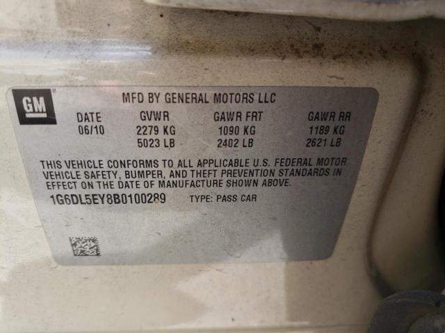 1G6DL5EY8B0100289 - 2011 CADILLAC CTS PERFORMANCE COLLECTION  фото 10