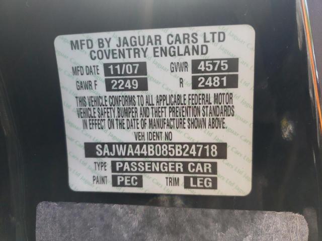 SAJWA44B085B24718 - 2008 JAGUAR XK BLACK photo 10