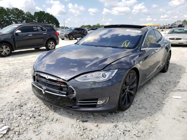 5YJSA1H26FFP68593 - 2015 TESLA MODEL S 85 GRAY photo 2