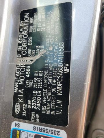 KNDPC3A63D7416583 - 2013 KIA SPORTAGE S GRAY photo 10