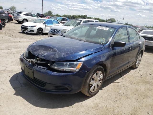 3VW2K7AJ0CM341884 - 2012 VOLKSWAGEN JETTA BASE Կապույտ լուսանկար 2