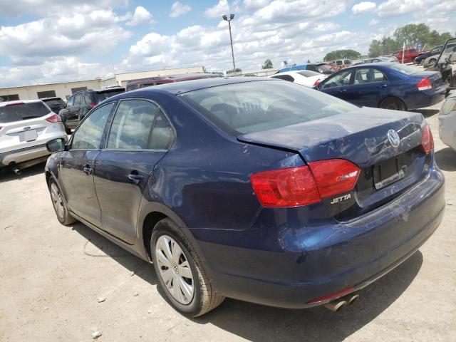 3VW2K7AJ0CM341884 - 2012 VOLKSWAGEN JETTA BASE Կապույտ լուսանկար 3