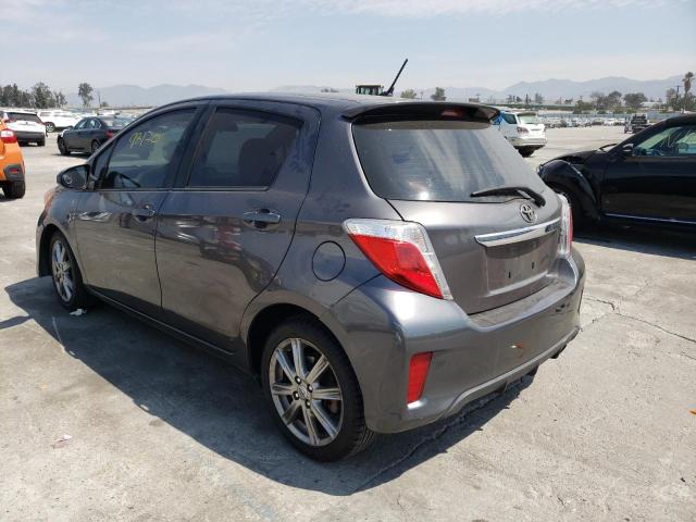 JTDKTUD37ED580729 - 2014 TOYOTA YARIS GRAY photo 3