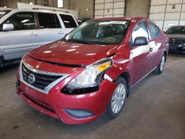 3N1CN7AP8FL942038 - 2015 NISSAN VERSA S MAROON photo 2