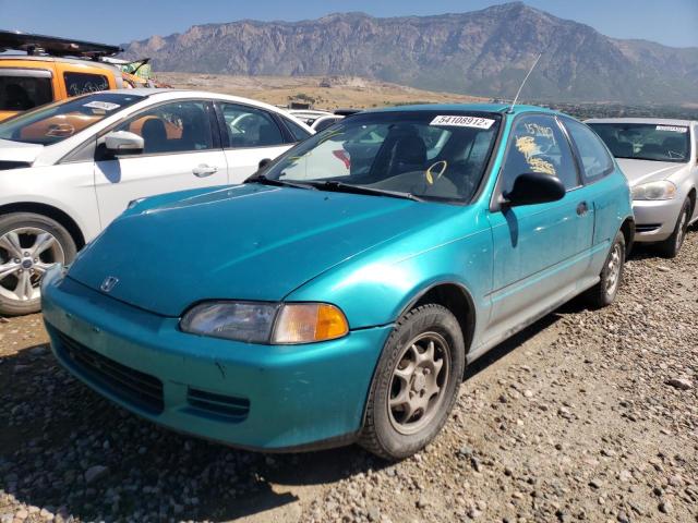 2HGEH2377RH520189 - 1994 HONDA CIVIC VX GREEN photo 2