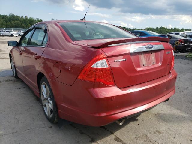 3FAHP0KC6AR184809 - 2010 FORD FUSION SPO RED photo 3