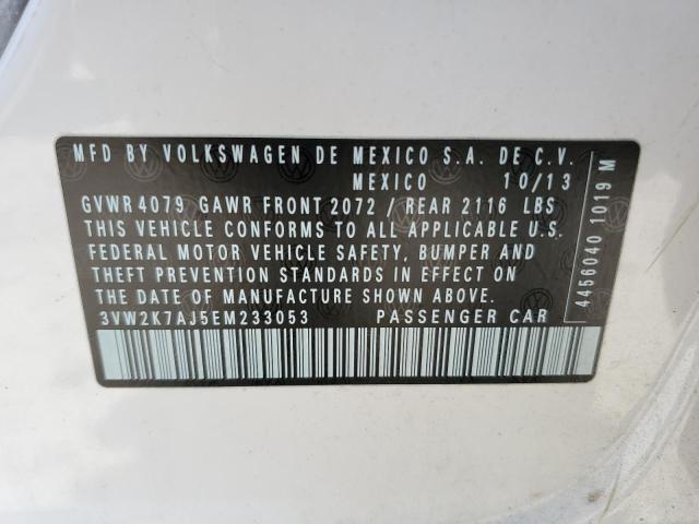 3VW2K7AJ5EM233053 - 2014 VOLKSWAGEN JETTA BASE  照片 10