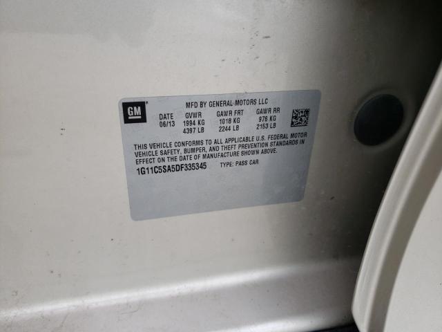 1G11C5SA5DF335345 - 2013 CHEVROLET MALIBU 1LT 金色 照片 10