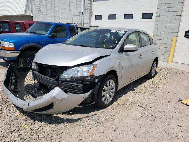 3N1AB7AP9FL631315 - 2015 NISSAN SENTRA SV SILVER photo 2