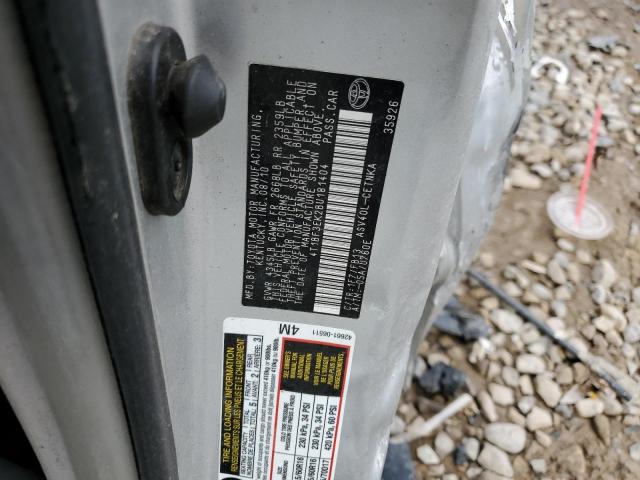 4T1BF3EK2BU181404 - 2011 TOYOTA CAMRY BASE SILVER photo 10