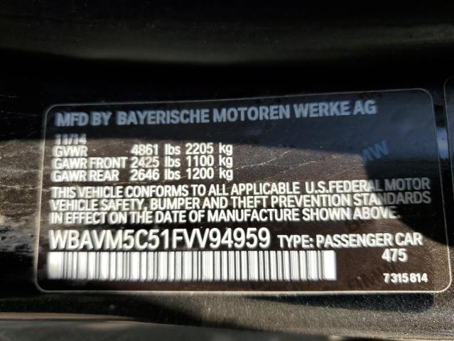 WBAVM5C51FVV94959 - 2015 BMW X1 XDRIVE3 BLACK photo 10