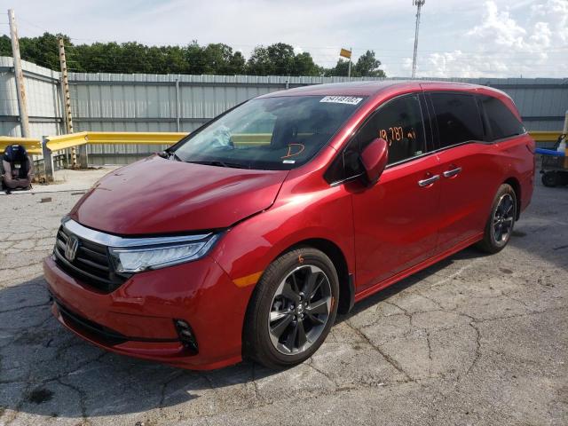 5FNRL6H99NB044110 - 2022 HONDA ODYSSEY RED photo 2