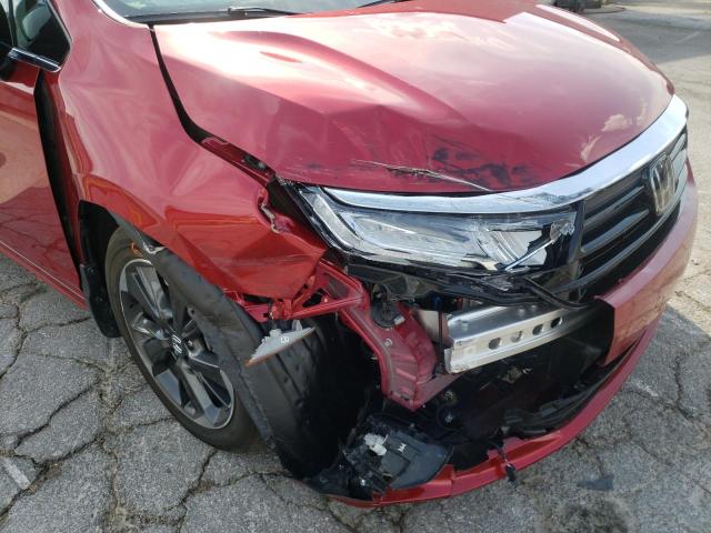 5FNRL6H99NB044110 - 2022 HONDA ODYSSEY RED photo 9