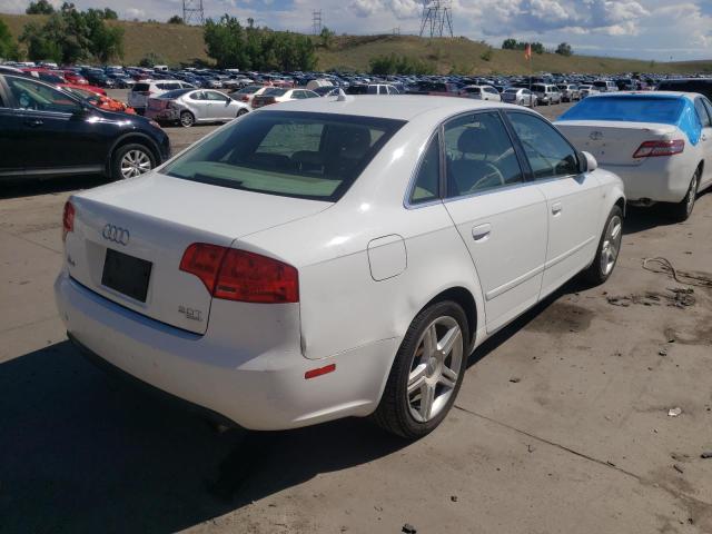 WAUDF78E27A253072 - 2007 AUDI A4 2.0T QU WHITE photo 4