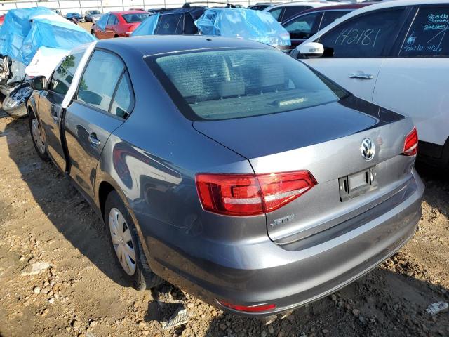 3VW2K7AJ1FM292053 - 2015 VOLKSWAGEN JETTA BASE 灰色 照片 3