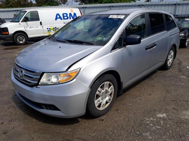 5FNRL5H24BB099766 - 2011 HONDA ODYSSEY LX SILVER photo 2