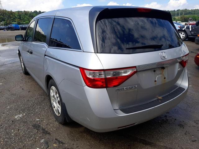 5FNRL5H24BB099766 - 2011 HONDA ODYSSEY LX SILVER photo 3