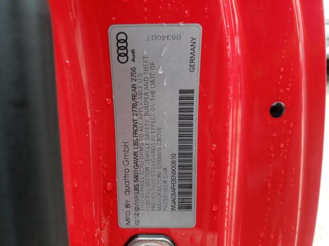 WUAC6AFH3EN900810 - 2014 AUDI RS5 RED photo 10