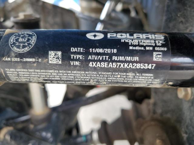 4XASEA57XKA285347 - 2019 POLARIS SPORTSMAN BLUE photo 10