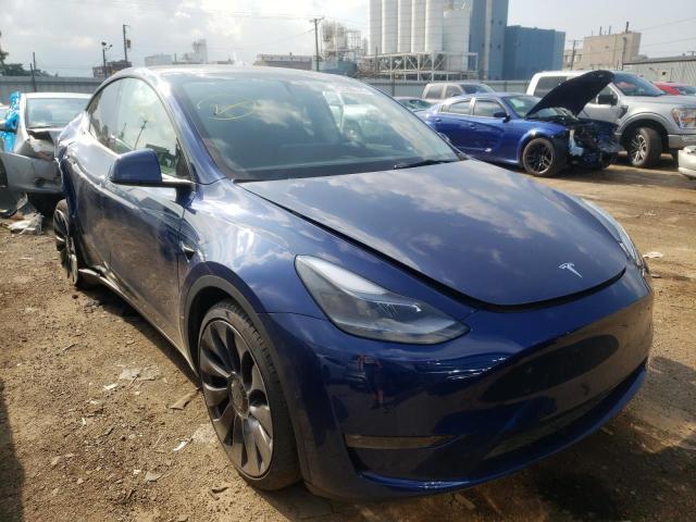 5YJYGDEF5MF252367 - 2021 TESLA MODEL Y أزرق صورة 1