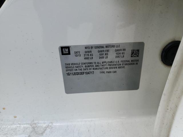 1G11J5SX0EF184717 - 2014 CHEVROLET MALIBU LTZ WHITE photo 10