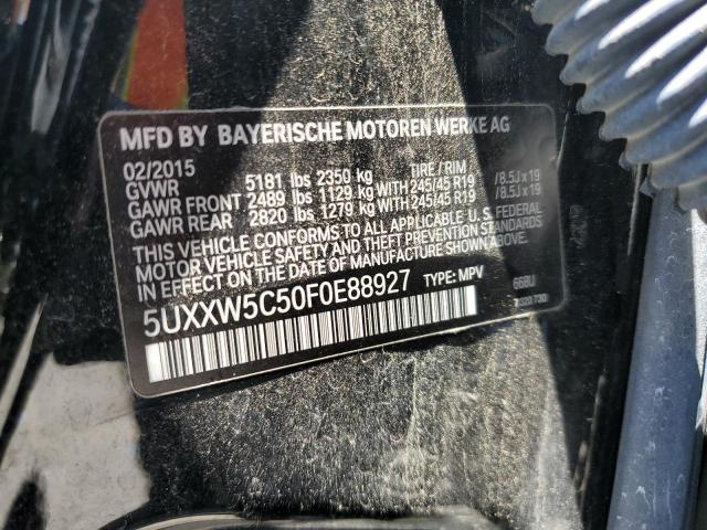 5UXXW5C50F0E88927 - 2015 BMW X4 XDRIVE3 BLACK photo 10