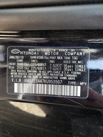 KM8J23A47KU953507 - 2019 HYUNDAI TUCSON SE BLACK photo 10