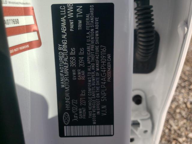 5NPLP4AG4PH091167 - 2023 HYUNDAI ELANTRA LI WHITE photo 10