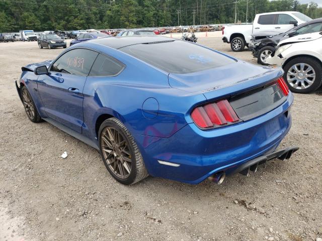 1FA6P8CF0H5271956 - 2017 FORD MUSTANG GT BLUE photo 3