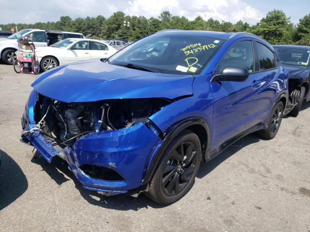 3CZRU6H11MM709514 - 2021 HONDA HR-V SPORT BLUE photo 2